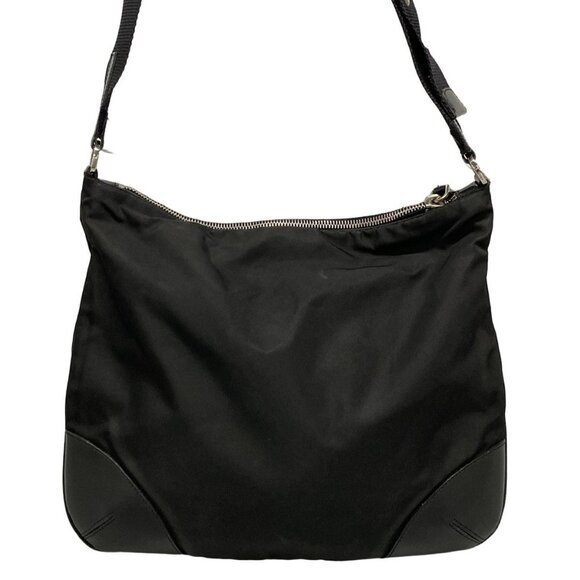 Auth PRADA - Black Nylon Leather Shoulder Bag - Picture 3 of 11